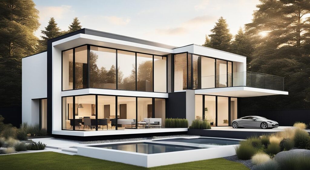 Casa moderna com arquitetura contemporânea