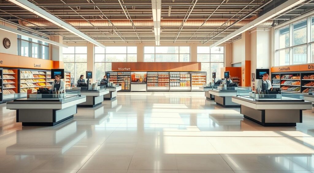 um supermercado conta com cinco caixas disponíveis para pagamento